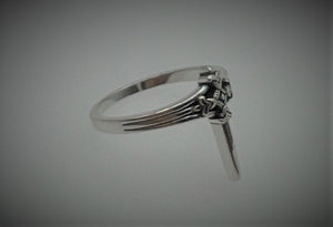 Sterling Silver Crucifix Dagger Ring