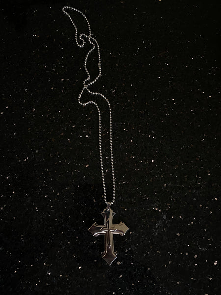 Stainless Double Crucifix
