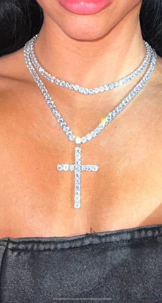 Silver Double Diamond Necklace - PREORDER NOW